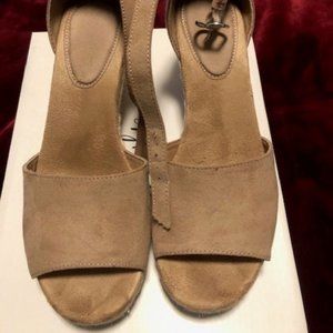 Taupe Wedge Sandals Size 8.5